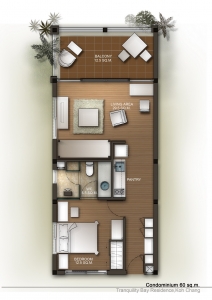 Tranquility Bay Residence Floorplan 60 sq.m.Condominium